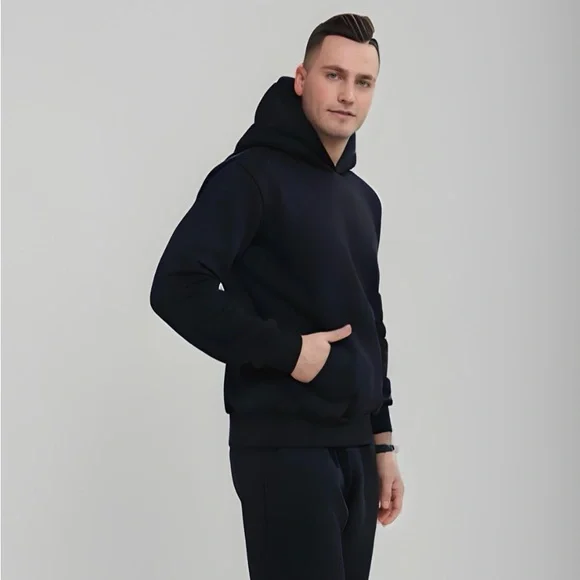 NEW Black winter hoodie & joggers set. Fleece model. ❄️ - Picture 3 of 4